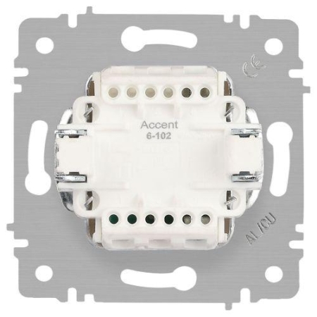 Выключатель 1-кл. СП Accent 6-102-03 10А IP20 250В с подсветкой AL/CU алюм. Intro Б0063478
