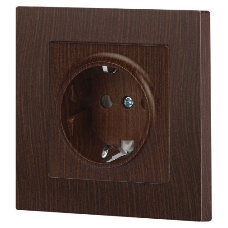 Розетка 1-м СП Accent 6-202-10 16А IP20 250В 2P+E Schuko венге Intro Б0063703