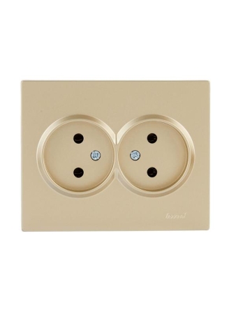 Розетка VESNA двойная без заземл. ПБТ зол. LEZARD 742-3600-128B