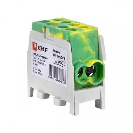 Клемма распределительная КСР с двойн. винтом 2х25/2х16 желт./зел. PROxima EKF ksr-2.25-2.16-y-green