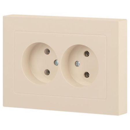 Розетка 2-м СП Accent 6-204-02 16А IP20 250В 2P AL/CU сл. кость Intro Б0063474