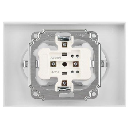 Розетка 2-м СП Accent 6-205-06 16А IP20 250В 2P+E Schuko AL/CU перламутр. Intro Б0063495