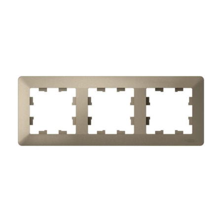 Рамка 3-м AtlasDesign Air шампань/дым. черн. SE ATN220503