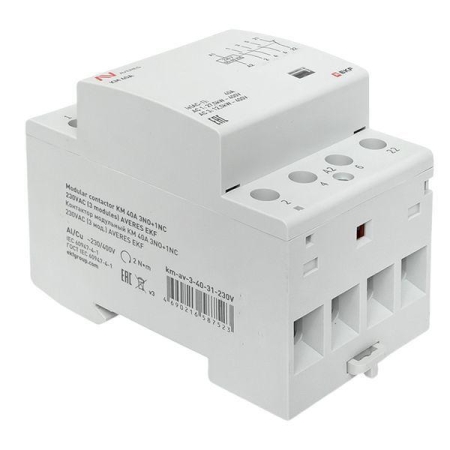 Контактор модульный КМ 40А 3NO+1NC 230В AC (3 мод.) AVERES EKF km-av-3-40-31-230V