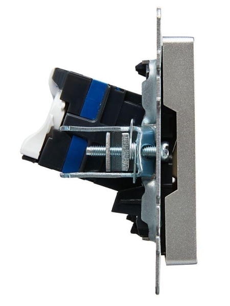 Розетка компьютерная двойн. СП RJ45 кат.6 BRITE РК11-2-БрА механизм алюм. IEK BR-K20-2-K47