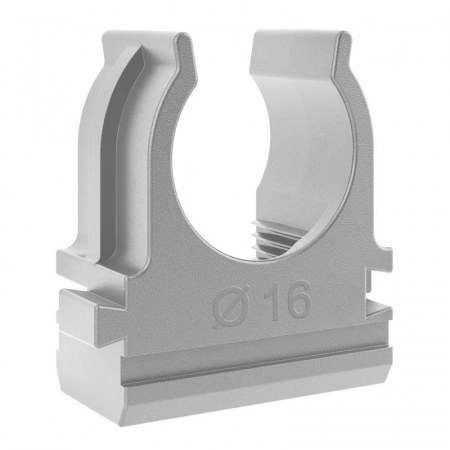 Держатель для труб (клипса) d16мм сер. TOKOV ELECTRIC TKE-LC-16-G