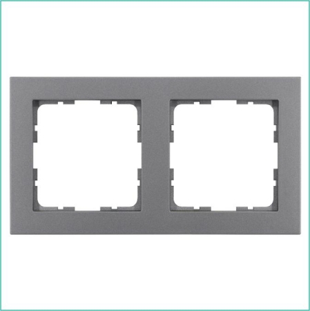 Рамка 2-м G-Classic алюм. Jasmart G1002S