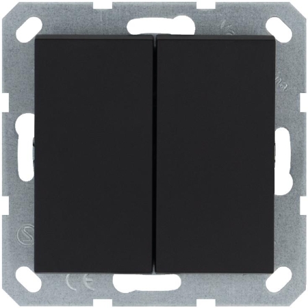 Выключатель 2-кл. 10А IP20 механизм черн. матовый soft touch Jasmart G3023PB