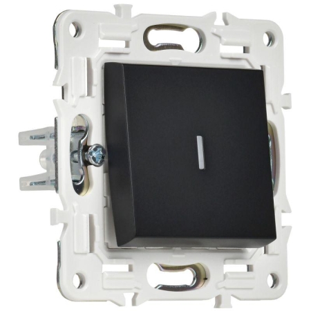 Выключатель 1-кл. SKANDY 10А SK-V07Bl с индикацией черн. IEK SK-V10-1-10-K02