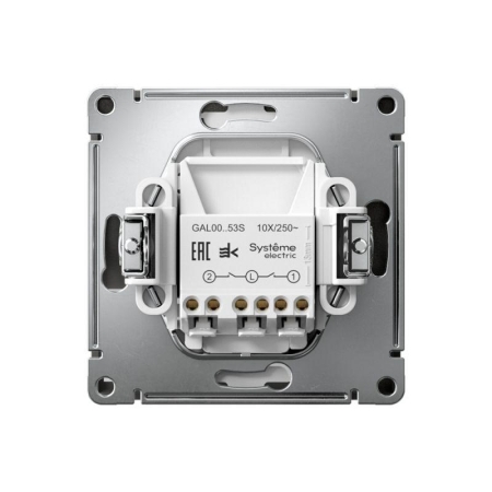 Выключатель 2-кл. ArtGallery (сх. 5а) 10AX с подсветкой быстрозажим. клем. механизм базальт SE GAL001453S