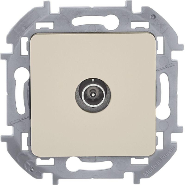 Розетка телевизионная проходная TV Inspiria 14дБ 5-862мГц механизм сл. кость IEK 673861