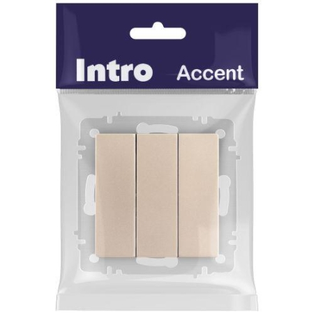 Выключатель 3-кл. СП Accent 6-106-04 10А IP20 250В AL/CU шампань Intro Б0063538
