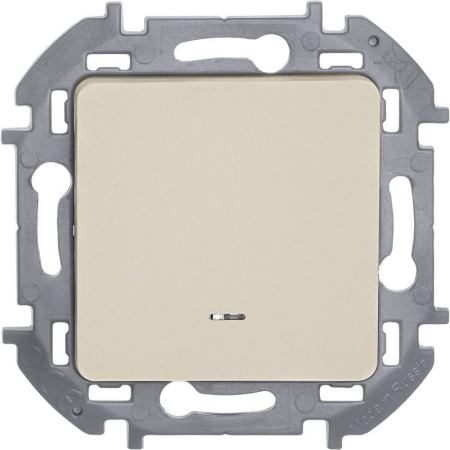 Переключатель 1-кл. Inspiria 10А IP20 250В 10AX с подсветкой/индикацией механизм сл. кость IEK 673661