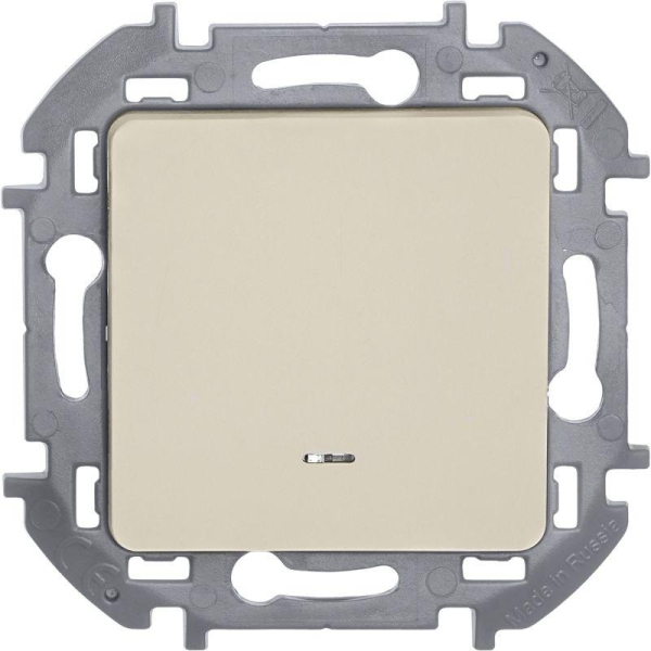 Переключатель 1-кл. Inspiria 10А IP20 250В 10AX с подсветкой/индикацией механизм сл. кость IEK 673661