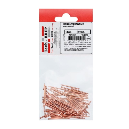 Гвоздь финишный 1.4х25 омедненный (уп.50шт) Tech-Krep/Zitar 104918