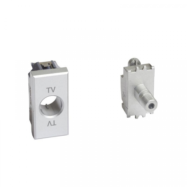 Розетка SAT Axolute 1мод. с разъемом типа F резьбовое соед. (комплект панелей: бел./алюм./антрацит) BTC Leg H4202F