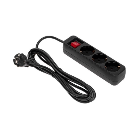 Удлинитель 3х3м с заземл. STANDARD 3х1кв.мм с выкл. черн. Rexant 13-4019