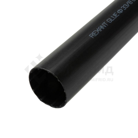 Трубка термоусадочная среднестен. клеевая 33/8 (3-4:1) черн. 1м (уп.4шт) Rexant 26-0033