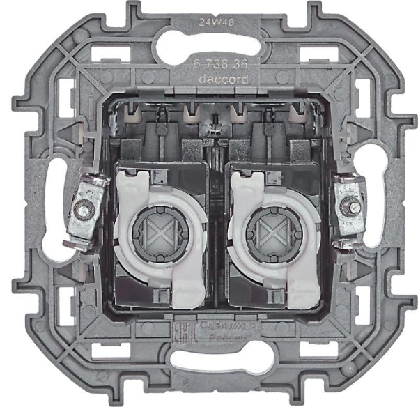 Розетка компьютерная 2-м Inspiria RJ45 кат.5E UTP сл. кость IEK 673836