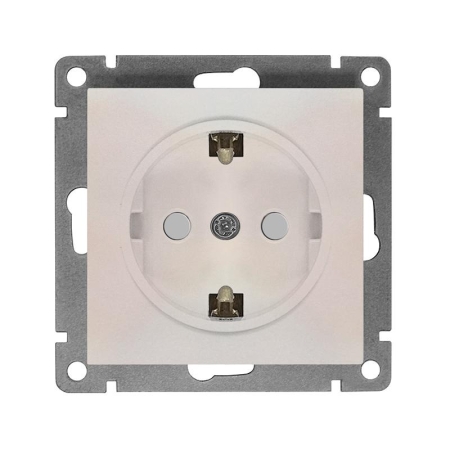 Розетка 1-м СП Афина 16А IP20 с заземл. защ. шторки механизм жемчуж. Universal A0049-OBr