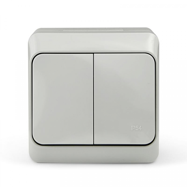 Выключатель 2-кл. ОП Nix 10А IP54 250В сер. TOKOV ELECTRIC TKE-NX-V2-C06-IP54