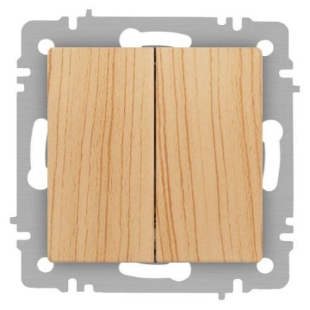 Переключатель 2-кл. СП Accent 6-107-11 10А IP20 250В AL/CU сосна Intro Б0063576