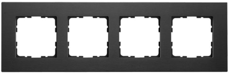 Рамка 4-м G-Metal метал. алюм. черн. Black Jasmart G1004AB