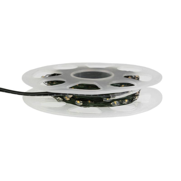 Гирлянда светодиодная "Роса" 20м 200LED тепл. бел. IP20 с контроллером провод зел. Neon-Night 303-266