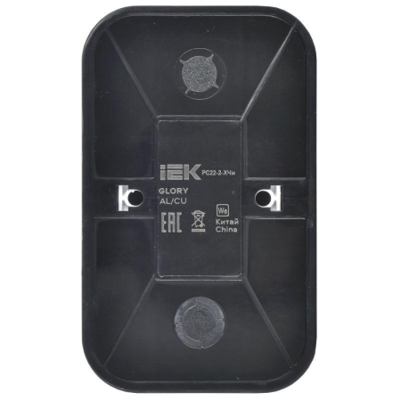 Розетка 2-м ОП GLORY РС22-2-ХЧм 10А без заземл. без защ. шторок черн. матов. IEK ERH20-K02M-10