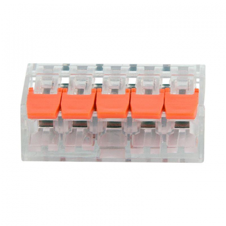 Клемма универсальная компактная 221-415 5-прoводная до 4.0кв.мм (уп.5шт) Rexant 07-5210