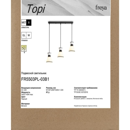 Светильник Topi 40Вт E27х3 IP20 подвесной Freya FR5503PL-03B1