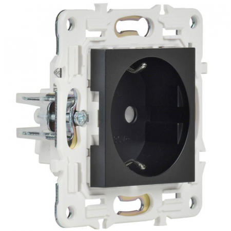 Розетка SKANDY 16А с заземл. без защ. шторок SK-R05Bl черн. IEK SK-R11-16-K02