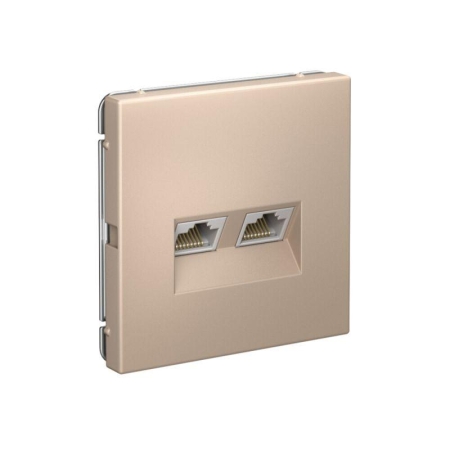 Розетка компьютерная 2-м ArtGallery RJ45 + RJ45 кат.5E механизм песочн. SE GAL001285