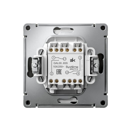 Переключатель 2-кл. ArtGallery 10AX быстрозажим. клем. механизм базальт SE GAL001465S