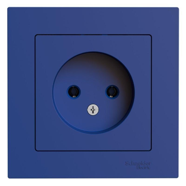 Розетка AtlasDesign 16А без заземл. в сборе аквамарин SE ATN001140