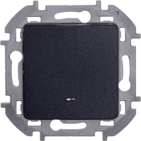 Выключатель 1-кл. Inspiria 10А IP20 250В 10AX с подсветкой/индикацией механизм антрацит IEK 673613