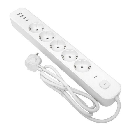 Удлинитель 5х3м IP20 2USB 2.4А+2type-C LUX 1.5кв.мм EKF UBA-LUX-503-TC