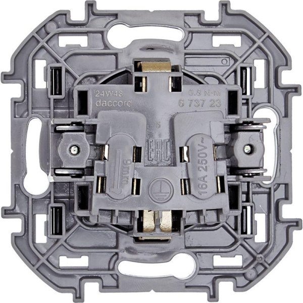 Розетка 1-м СП Inspiria 16А IP20 250В 2P+E немецк. стандарт механизм антрацит IEK 673723