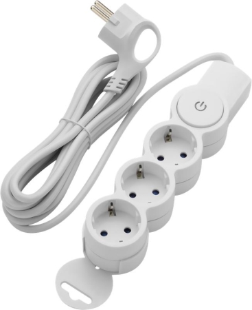 Удлинитель 3х3м с заземл. 3Gх0.75 с выкл. защ. шторки REV 32008 3