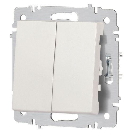 Переключатель 2-кл. СП Accent 6-107-06 10А IP20 250В AL/CU перламутр. Intro Б0063566