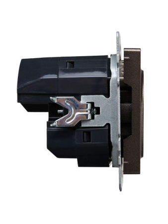 Розетка BRITE РЮш10-1-БрТБ 16А с USB A+A 2.1А с заземл. защ. шторки темн. механизм бронза IEK BR-R14-16-U21-D21-K45