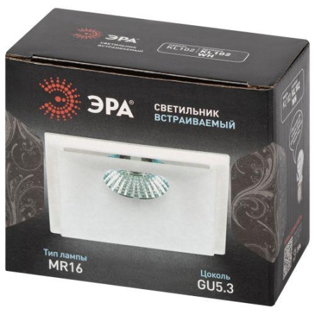 Светильник декоративный KL102 WH MR16 GU5.3 встраив. бел. ЭРА Б0056350
