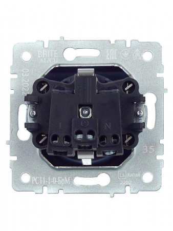 Розетка 1-м СП BRITE РС11-1-0-БрМ 16А с заземл. без защ. шторки механизм маренго IEK BR-R11-16-K35