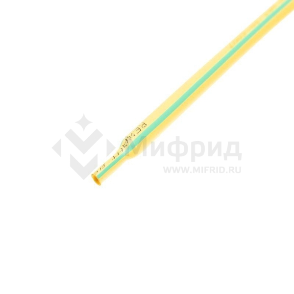 Трубка термоусадочная ТУТ нг 6.0/3.0 желт./зел. 1м Rexant 20-6007