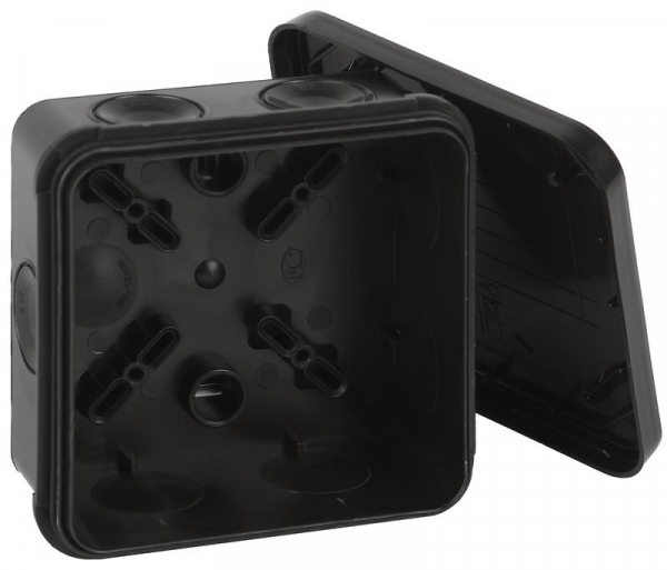 Коробка распределительная ОП 85х85х45мм двухкомпонентн. 8 вводов IP65 черн. Ruvinil 67240Ч