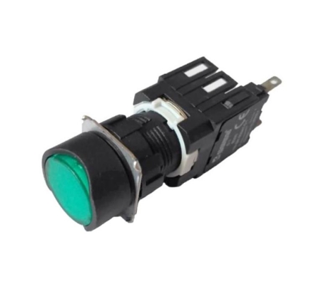 Кнопка нажимная возвратная круглая (1НО) зел. EMAS D100YDY