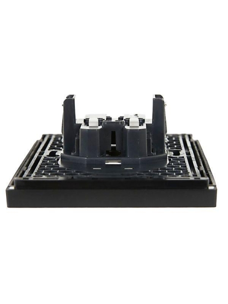 Розетка 2-м СП FORTE&PIANO FP126 10А без заземл. без защ. шторок безвинт. крепл. черн. IEK FP-R20-10-1-K02