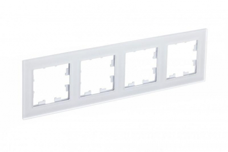 Рамка 4-м AtlasDesign Nature матов. стекло бел. SE ATN330104