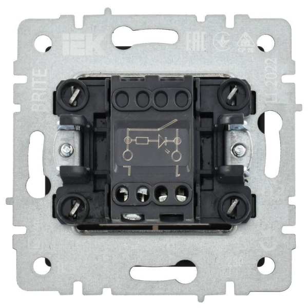 Выключатель 1-кл. СП BRITE ВС10-1-1-БрЖ 10А с индик. механизм жемчуж. IEK BR-V10-1-10-K36