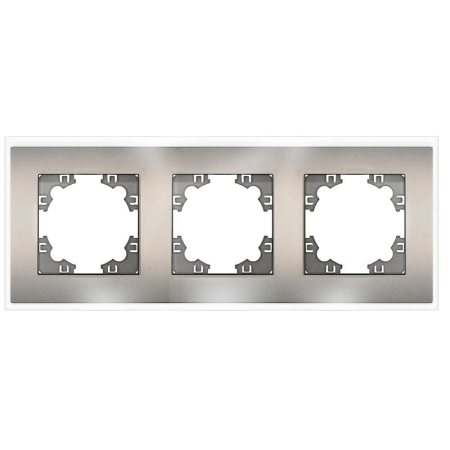 Рамка 3-м Афина стеклянная мокко UNIVersal 2286